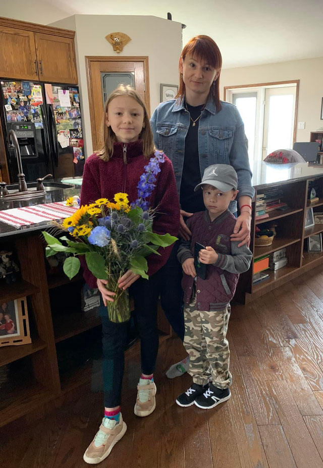 Liliia, Myroslav and Sophiia Bezverkha