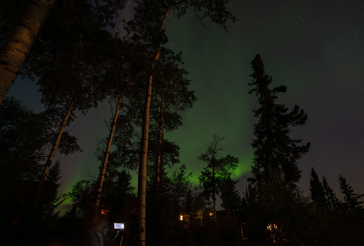 Northern lights at Kississing Lake Lodge