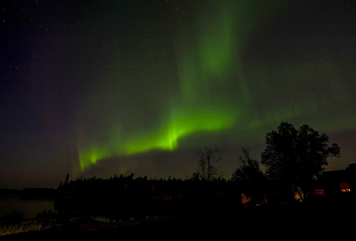 Northern lights at Kississing Lake Lodge