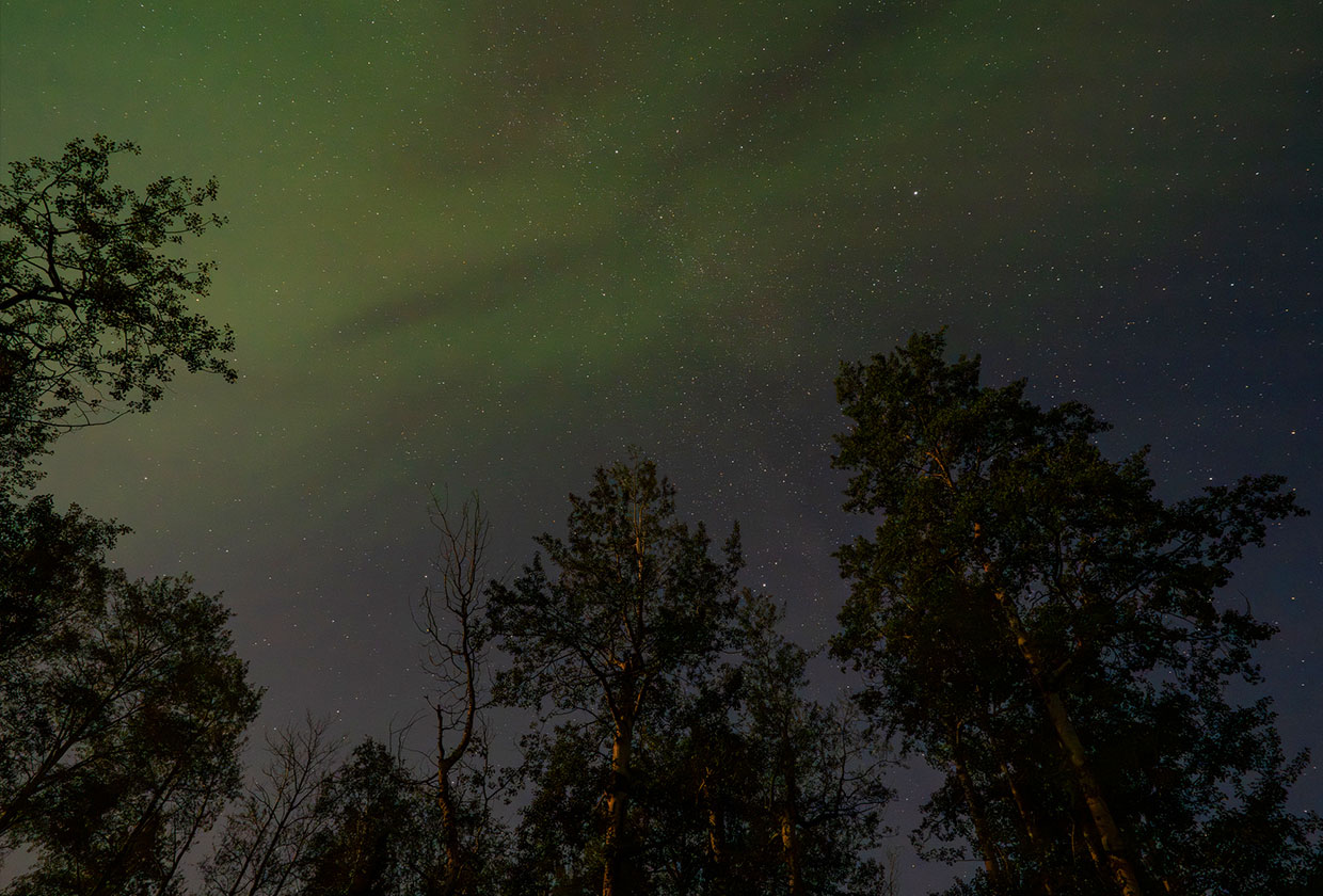 Northern lights at Kississing Lake Lodge