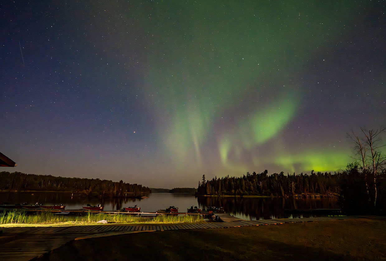 Northern lights at Kississing Lake Lodge