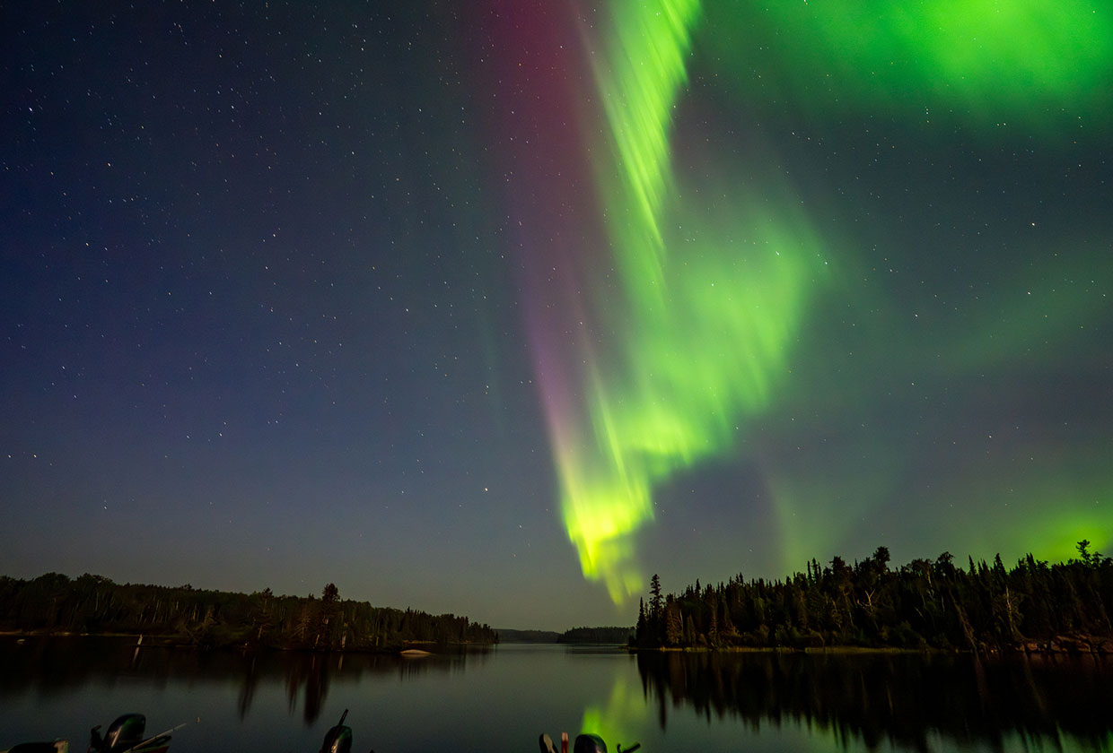Northern lights at Kississing Lake Lodge