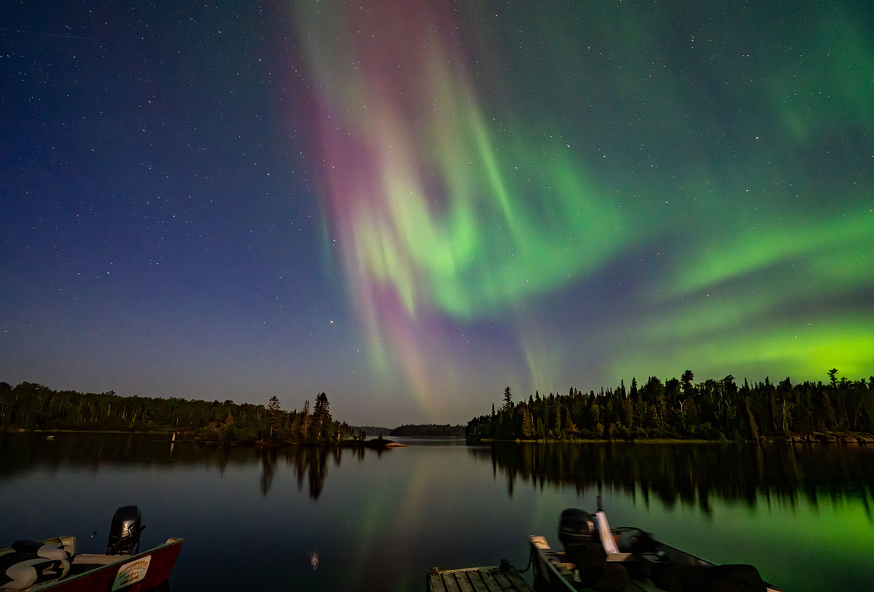 Northern lights at Kississing Lake Lodge