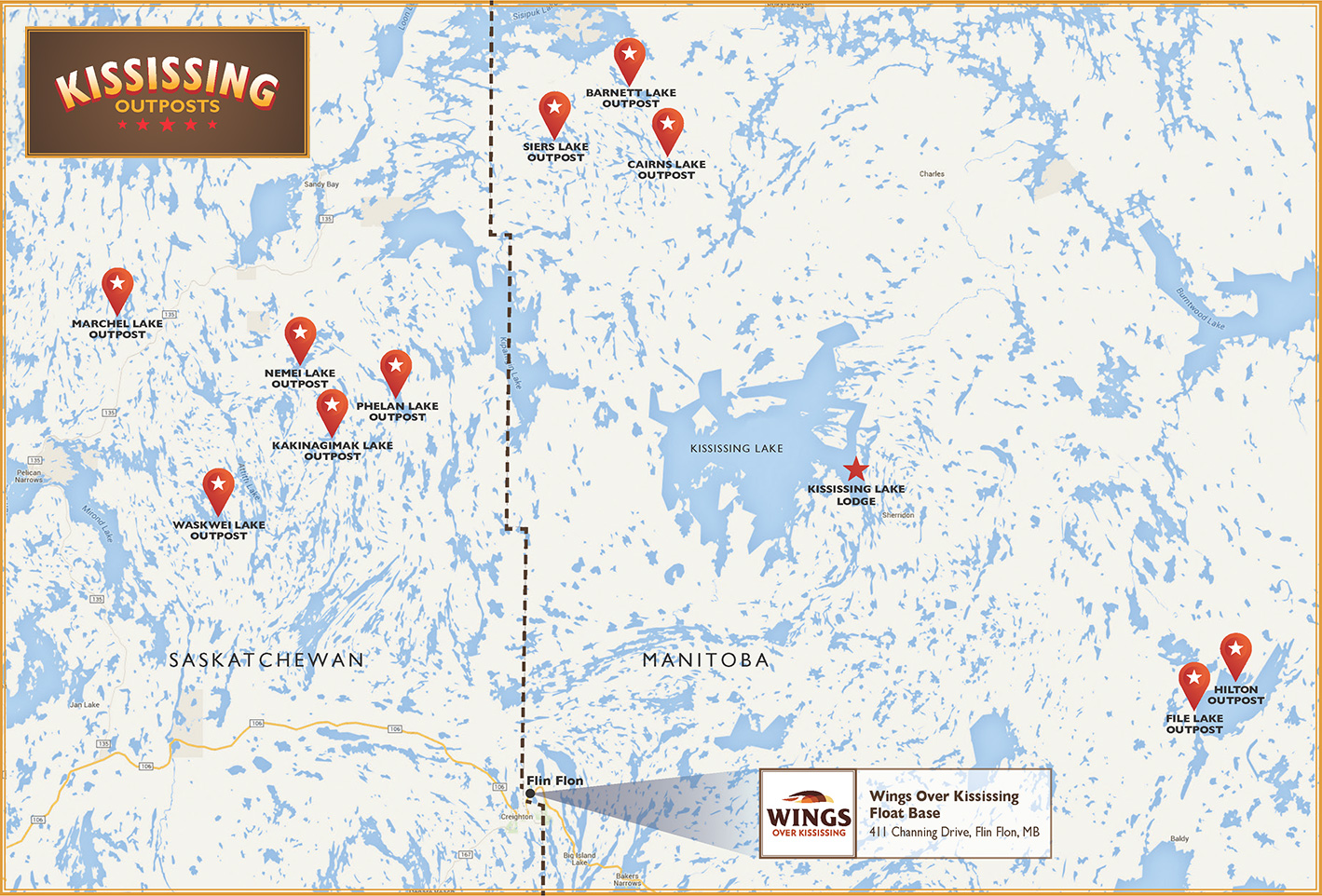 Map of Kississing Outpost Locations